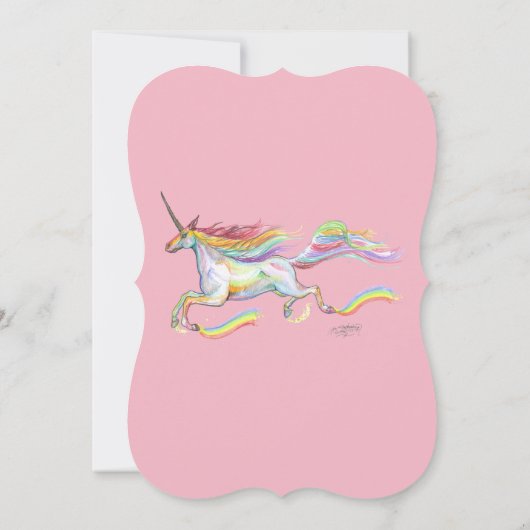 Eenhoorn Baby shower Uitnodiging Rainbow Custom Pi (Achterkant)