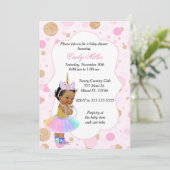 Eenhoorn Baby shower Uitnodiging Vintage 3 (Staand voorkant)