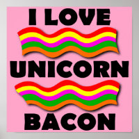 Eenhoorn Bacon Grappige Poster Bord