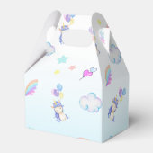 Eenhoorn ballon regenboog gradiënt verjaardagsfees bedankdoosjes (Achterkant)
