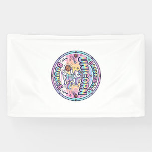 Eenhoorn Basketbal Eenhoorn Stuiteren Grappig Shir Spandoek