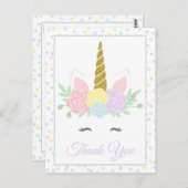 Eenhoorn Bedankt Card Briefkaarten (Voorkant / Achterkant)