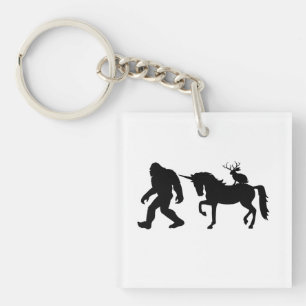 Eenhoorn, Bigfoot, Jackalope Sleutelhanger