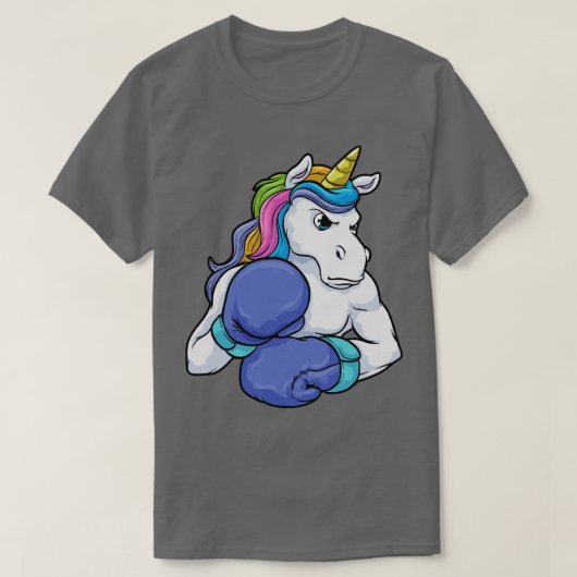 Eenhoorn bij Boksen met Bokshandschoenen T-shirt (Design voorkant)