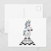 Eenhoorn bij schaken als schaakstuk Paard Briefkaart (Voorkant / Achterkant)