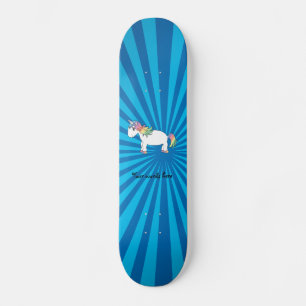 Eenhoorn blauwe zonnestraal skateboard