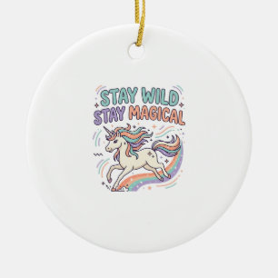 Eenhoorn Blijf Wild Blijf Magisch Trendy Product G Keramisch Ornament