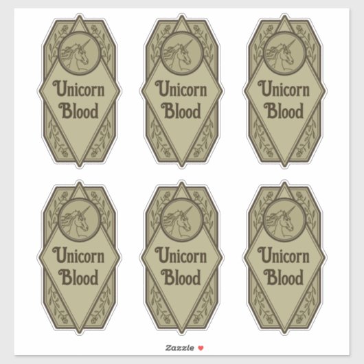Eenhoorn Bloed Potion Fles Etiketten Sticker (Vel)