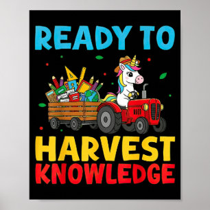 Eenhoorn Boerderij Tractor Boer Kinderen Terug naa Poster