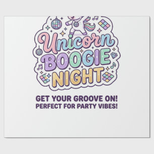 Eenhoorn Boogie Nacht Vet Typografie Grafisch T-sh Cadeaupapier