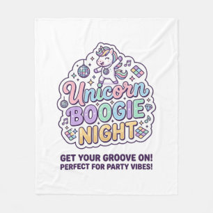 Eenhoorn Boogie Nacht Vet Typografie Grafisch T-sh Fleece Deken