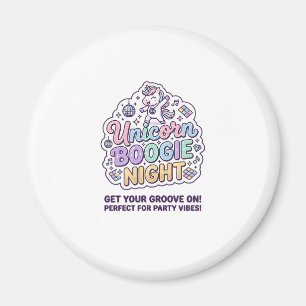 Eenhoorn Boogie Nacht Vet Typografie Grafisch T-sh Magneet
