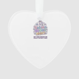 Eenhoorn Boogie Nacht Vet Typografie Grafisch T-sh Ornament