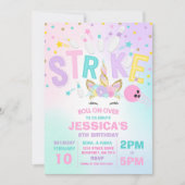 Eenhoorn Bowling Uitnodiging Bowling Verjaardagsfe (Voorkant)