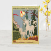 Eenhoorn brengt magie op de Valentijnsdag Kaart (Gele Bloem)