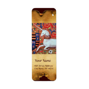 EENHOORN BRUIN PERKAMENT ETIKET