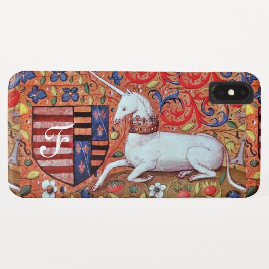 EENHOORN Bruin Perkament Monogram Case-Mate iPhone Case (Achterkant (horizontaal))