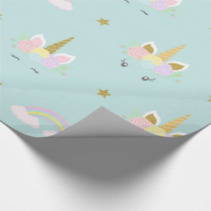 Eenhoorn cadeaupapier voor babyshower