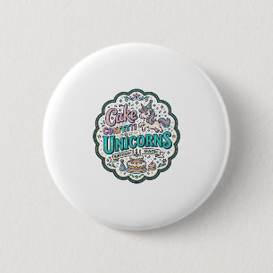 Eenhoorn Cake Confetti Eenhoorns POD Klaar POD Kun Ronde Button 5,7 Cm