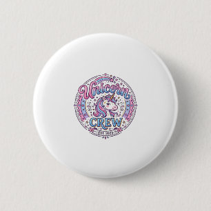 Eenhoorn Crew Speelse Print op Vraag Ontwerp_1 Ronde Button 5,7 Cm