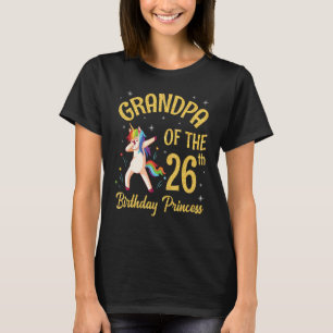 Eenhoorn Dabbing Gelukkige Opa van de 26e Verjaard T-shirt