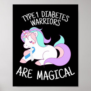 Eenhoorn Diabetes Krijger Cadeau Poster