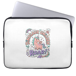 Eenhoorn Dinosaurus Eenhoorn Brul Retro Stijl T-Sh Laptop Sleeve