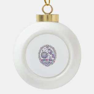 Eenhoorn Disco Bal Eenhoorn Speelse Print op Afroe Keramische Bal Ornament