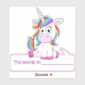 Eenhoorn dit hoort bij - terug naar school sticker (Vel)