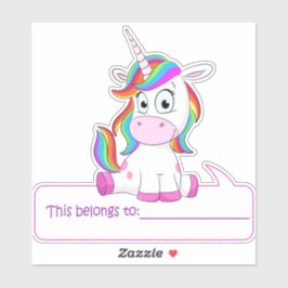 Eenhoorn dit hoort bij - terug naar school sticker