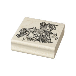 eenhoorn-draaipaard 	rubberstempel