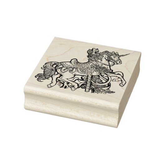 eenhoorn-draaipaard rubberstempel (Stempel)