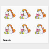 Eenhoorn Eating Donut Sticker (Vel)