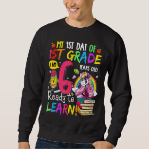 Eenhoorn eerste dag van 1e klas klaar om terug te trui