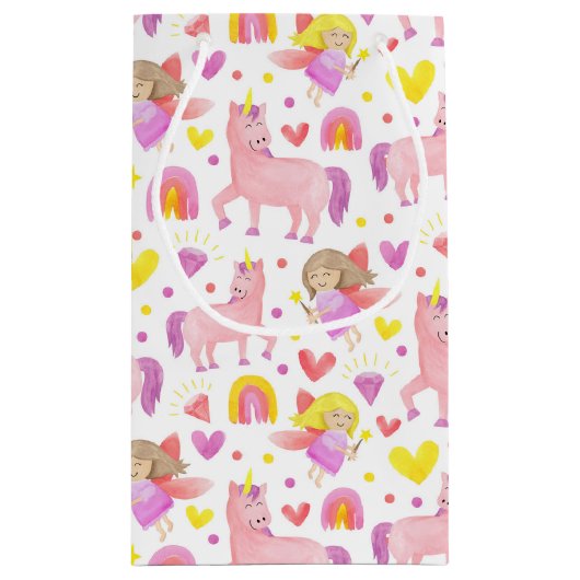 Eenhoorn en Fairy Patterned Klein Cadeauzakje (Achterkant)