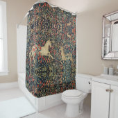 EENHOORN EN HERTEN, BLOEMEN, BOSDIEREN Bloemen Douchegordijn (In situ)