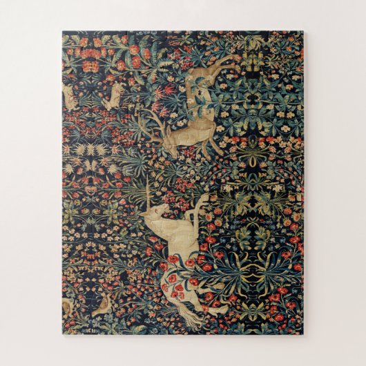 EENHOORN EN HERTEN, BLOEMEN, BOSDIEREN Bloemen Legpuzzel (Verticaal)