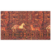 EENHOORN EN HERTEN, BLOEMEN, BOSDIEREN Rode Bloeme Tafelkleed (Voorkant (Horizontaal))