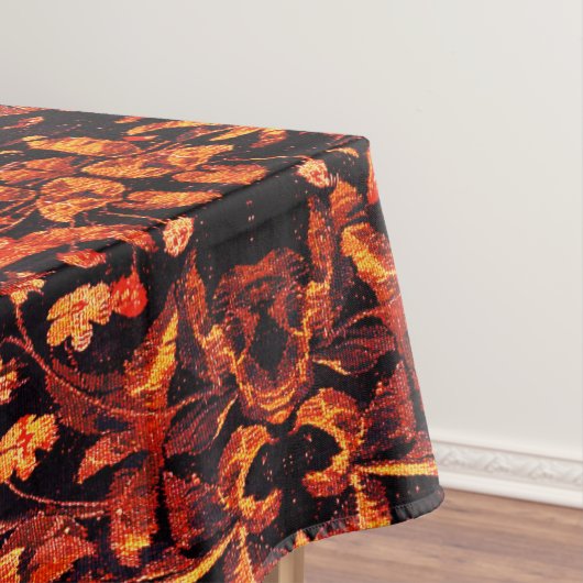 EENHOORN EN HERTEN, BLOEMEN, BOSDIEREN Rode Bloeme Tafelkleed (Voorbeeld)