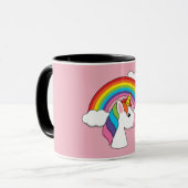 Eenhoorn en Regenboog met Wolken Kawaii Mok (Voorkant links)