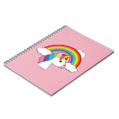 Eenhoorn en Regenboog met Wolken Kawaii Notitieboek (Linkerzijde)