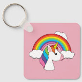 Eenhoorn en Regenboog met Wolken Kawaii Sleutelhanger (Voorkant)
