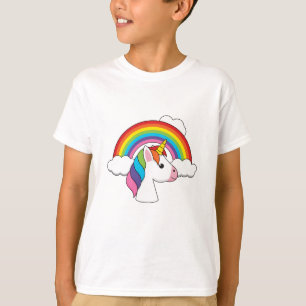 Eenhoorn en Regenboog met Wolken Kawaii T-shirt