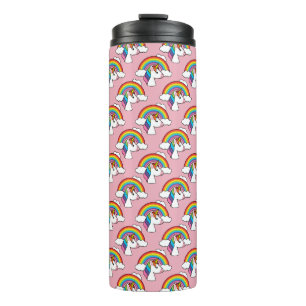 Eenhoorn en Regenboog met Wolken Kawaii Thermosbeker