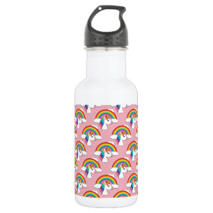 Eenhoorn en Regenboog met Wolken Kawaii Waterfles