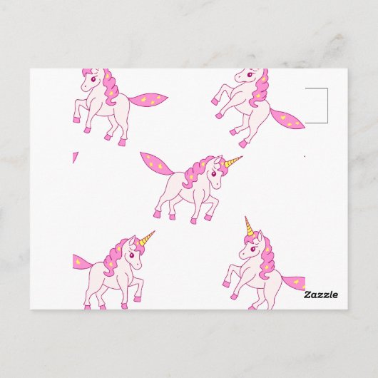 Eenhoorn en regenboog verjaardagsfeest uitnodiging (Achterkant)