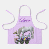 Eenhoorn en vlinders gepersonaliseerd dier schort (Voorkant)