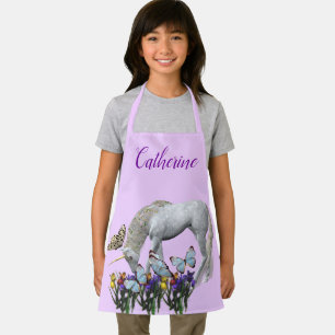 Eenhoorn en vlinders gepersonaliseerd dier schort