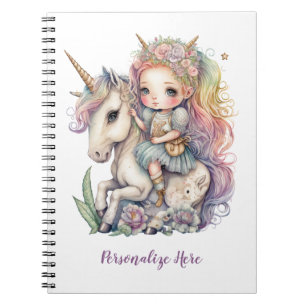 Eenhoorn Fairy Prinses Regenboog Kleuren Personali Notitieboek