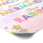 Eenhoorn Feestbord Dans Met Feeën Meermin Meisje Poster (Hoek)